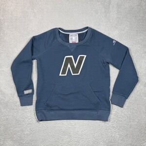 New Balance Made in USA 990 Women XL Navy Blue Side‎ Zip Crewneck Sweatshirt
